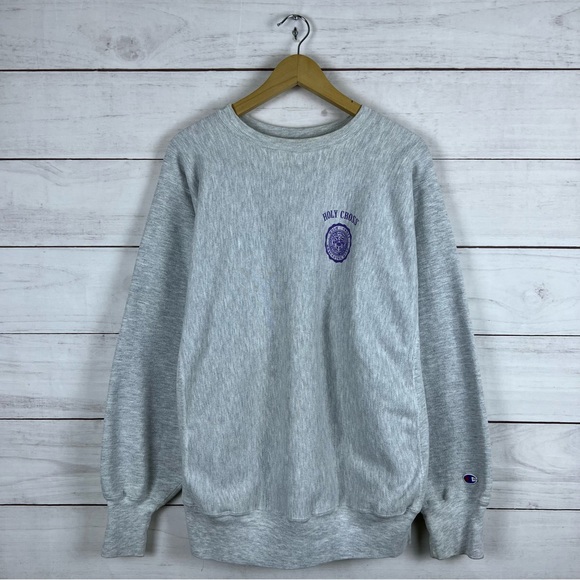 Vintage 1990s College of the Holy Cross Champion Reverse Weave Sweatshirt XL - Picture 1 of 9